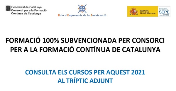 Oferta formativa subvencionada per aquest any 2021