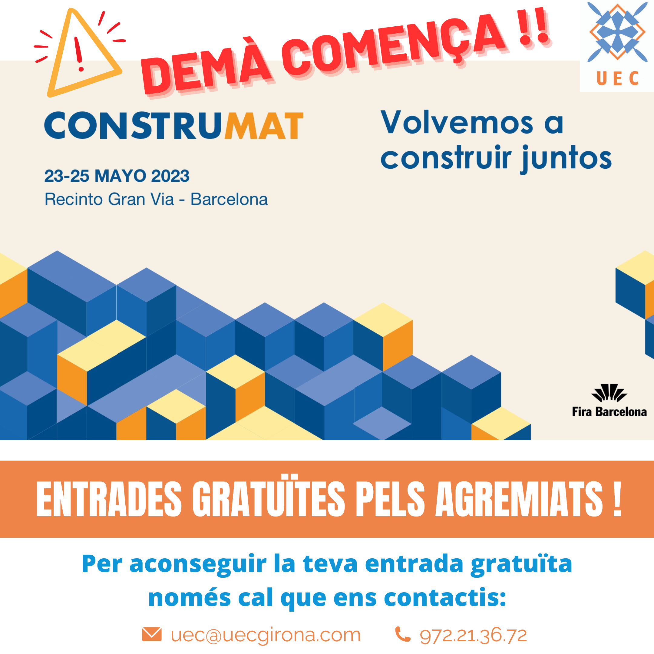 Demà 23 de maig comença CONSTRUMAT 2023