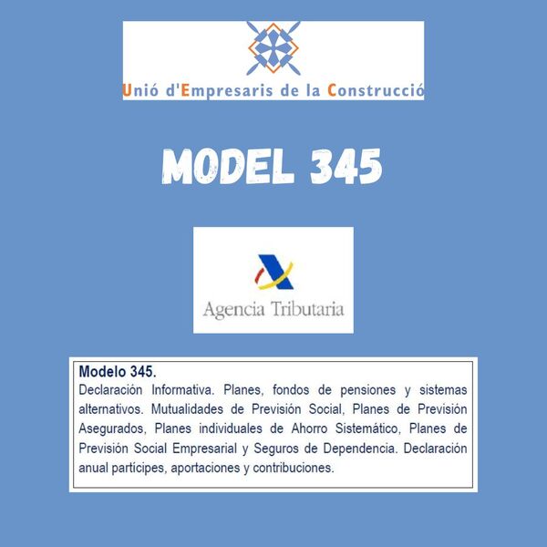 Model 345: termini de presentació fins el 2 de febrer de 2026