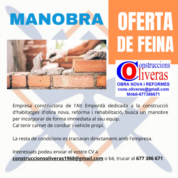 Oferta de feina: Manobra