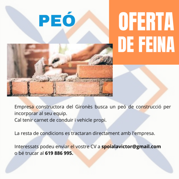 Oferta de feina: Peó