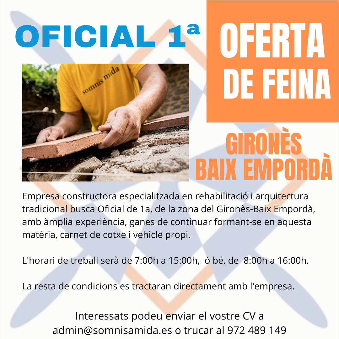 Oferta de feina: Oficial de 1ª