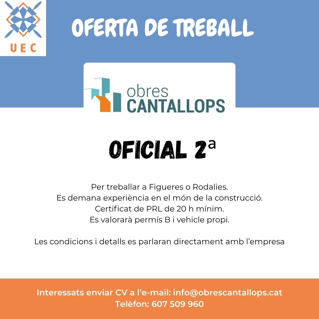 Oferta de feina: Oficial 2ª