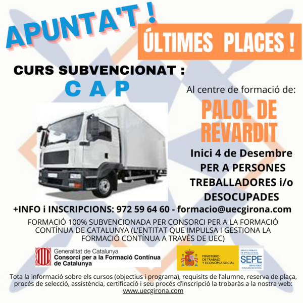 Últimes places! Curs subvencionat de CAP Renovació 35 h