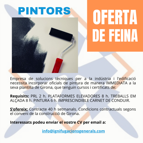 Oferta de feina: Pintors