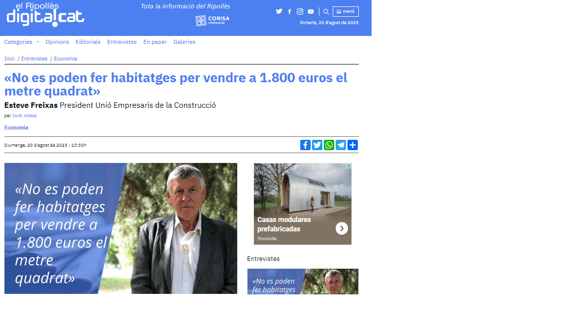 No es poden fer habitatges per vendre a 1.800 euros el metre quadrat
