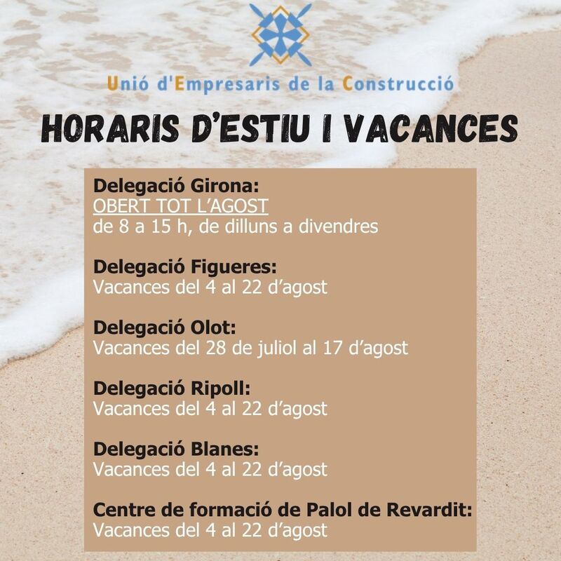 Horaris d'estiu i vacances